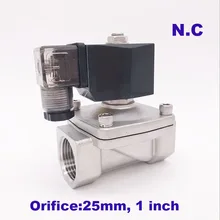 GOGO 2 способа SS304 водяной Электрический электромагнитный клапан нормально закрытый порт G" 12 В DC отверстие 25 мм SPU-25 нулевого давления