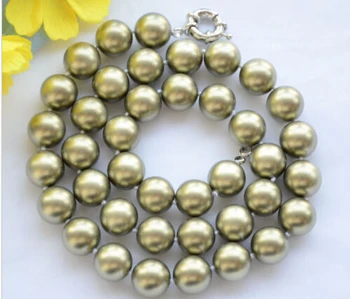 

FREE SHIPPING 00121 bronze round SOUTH SEA SHELL PEARL NECKLACE