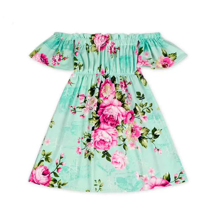 Gadis Off Shoulder Floral Dress Simple 