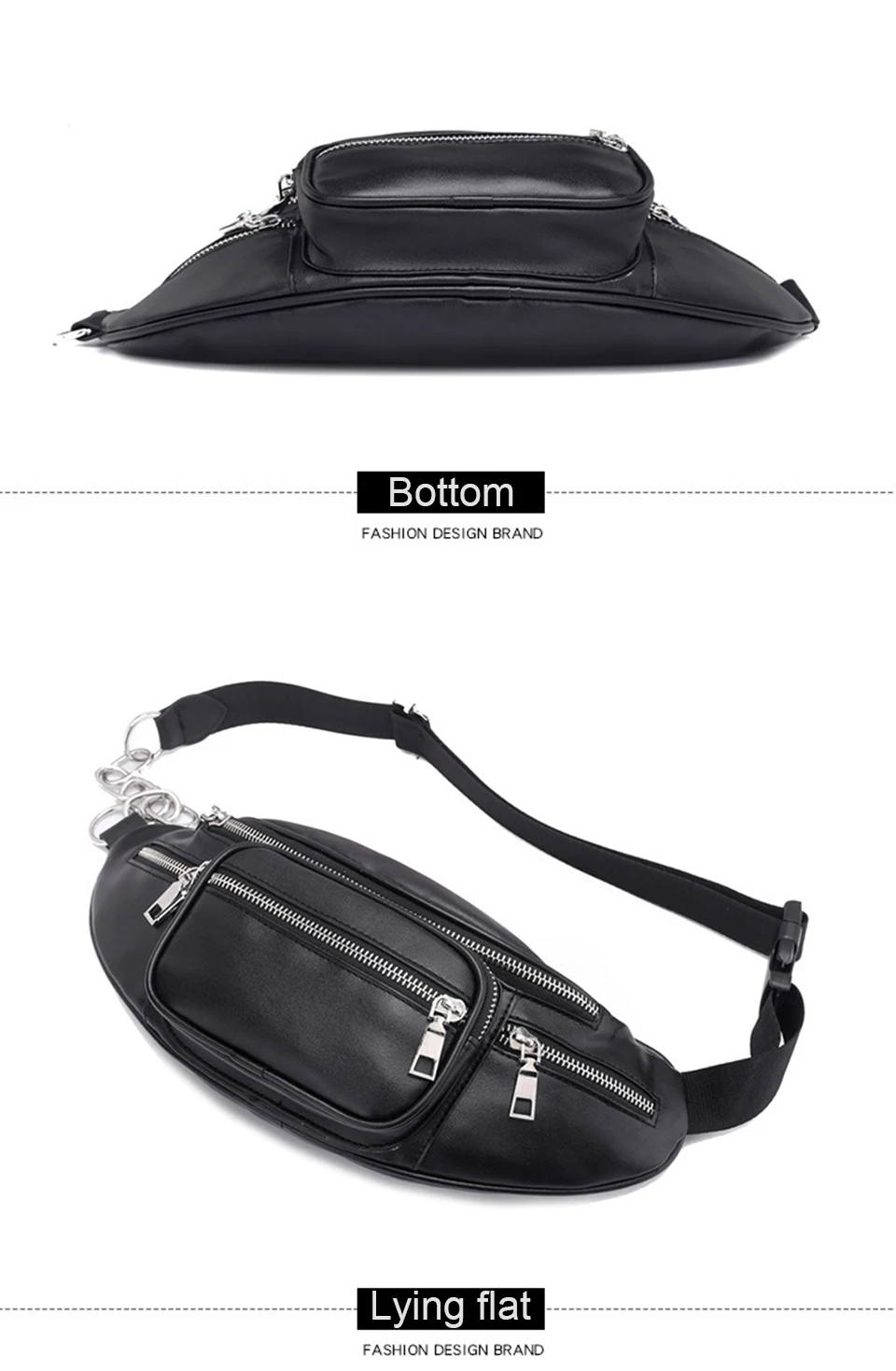 Waist Packs PU Leather Waist Bag Fashion Women Pouch Fanny Pack Men Belt Chest Bum Bags Money Nerka Heuptas Mobile Phone Pochete (5)