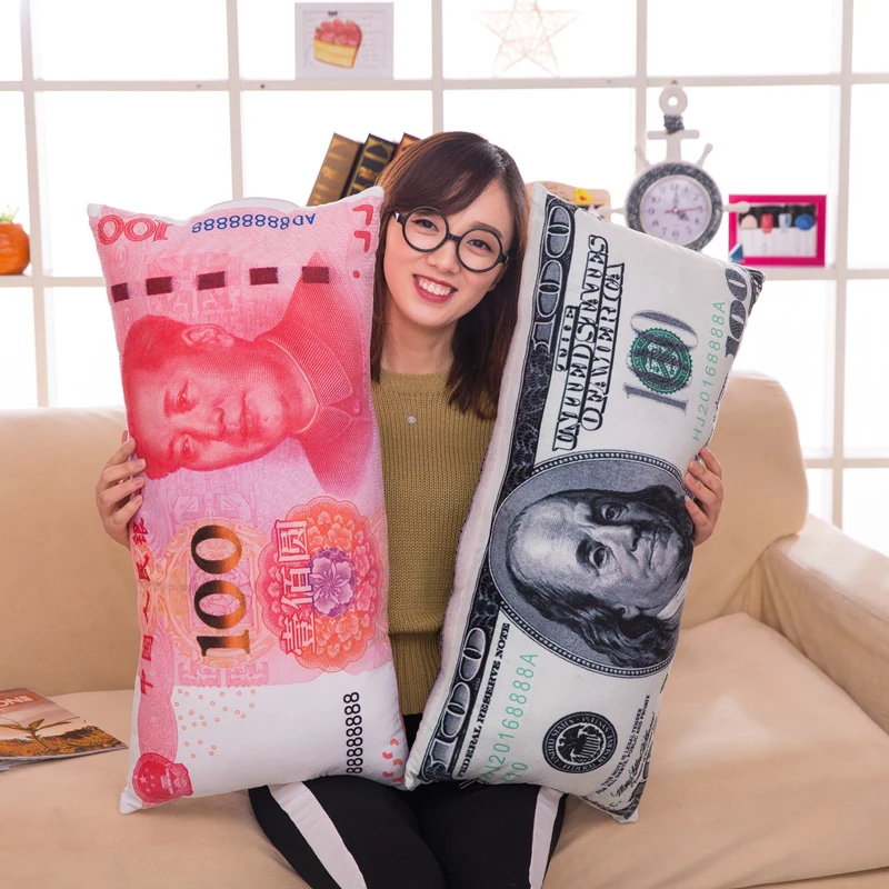 

70cm plush pillow cushion imitation us dollar RMB dollar pillow bed pillow ornament birthday gift child pillow toy