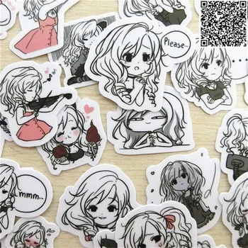 

40 Pcs Hand-drawn girl Sticker For Luggage Skateboard Phone Laptop Moto Bicycle Wall Guitar/Eason Stickers/DIY Scrapbooking