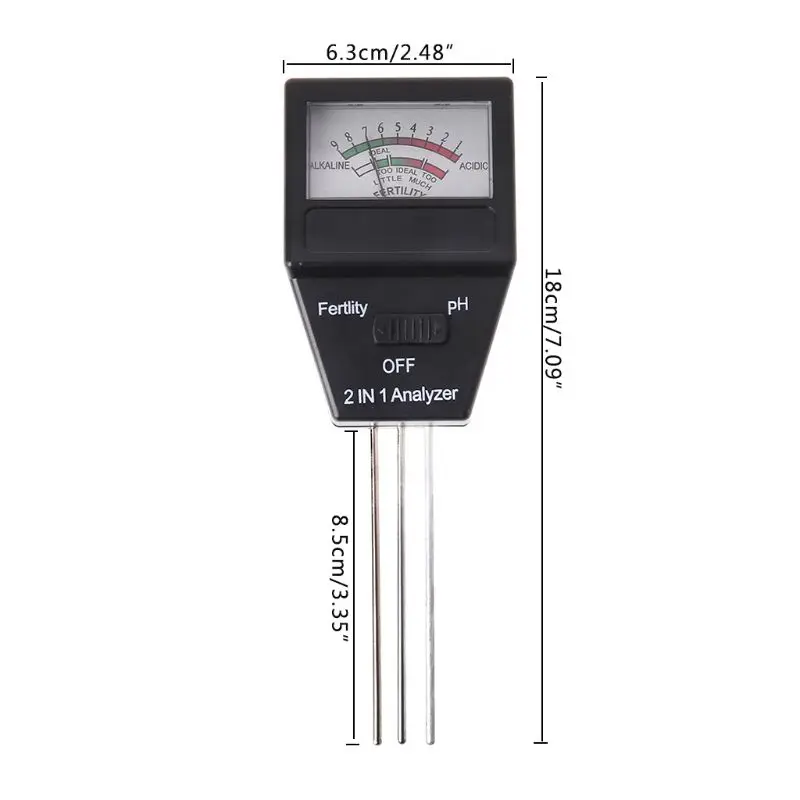 2 в 1 почвы рН метр и фертильность тестер кислотности цифровой анализатор для завода 3 зонда