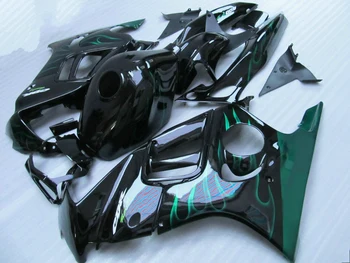 

Hot Sales,For HONDA CBR600F3 97 98 CBR 600F3 CBR600 CBR 600 F3 1997 1998 Motorcycle Fairing kit Gloss Black Green Flame-Nn