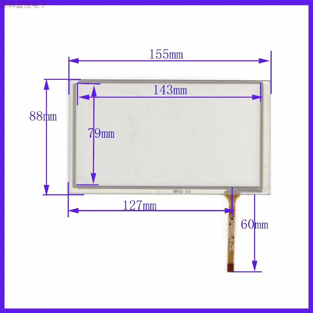 Оригинальный Новый 6.2 ''дюймовый 155*88 xwt715 четырехпроводной сенсорный экран внешний экран сенсорный экран навигации