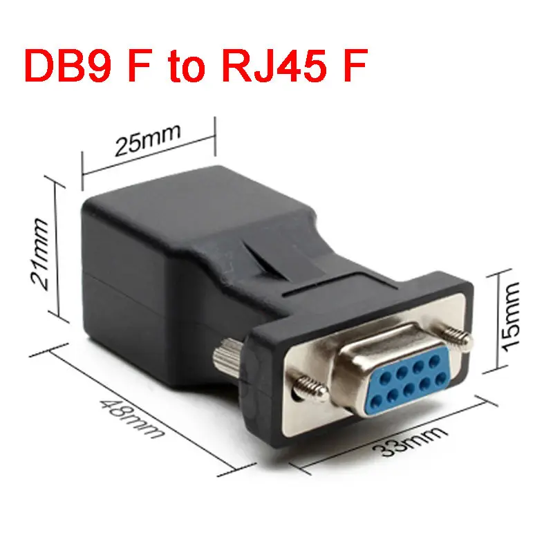 DB9 коннектор RS232 COM Женский к RJ45 конвертер-соединитель порт LAN CAT5 CAT6 сетевой Ethernet