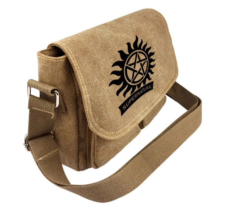 Supernatural SPN Cross body Bag Messenger Bags Canvas Shoulder Bag Cartoon Anime School Book Tote