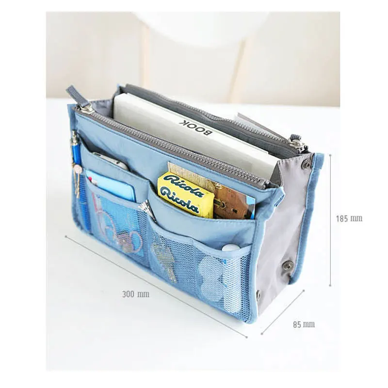 إدراج حقيبة يد المنظم الحقيبة النساء الرجال السفر أكياس التجميل لالماكياج حقيبة النايلون أدوات الزينة أطقم حقائب مكياج حالات مستحضرات التج...