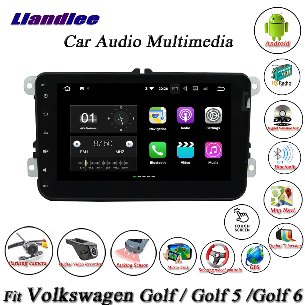 Excellent Liandlee Car Android System For Volkswagen Golf / Golf 5 / Golf 6 Radio DVD Player GPS Nav Navigation Touch Button Multimedia 2