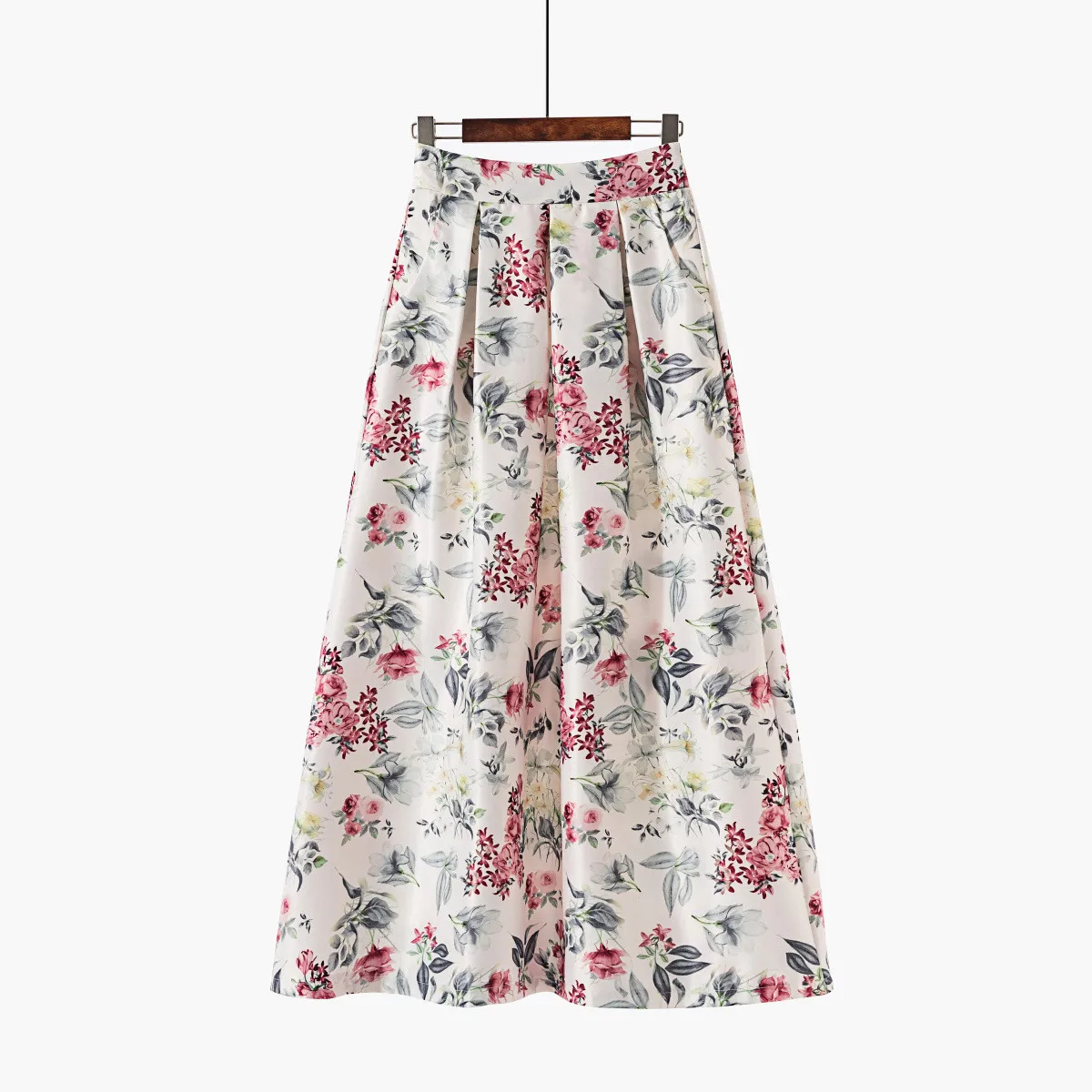 Фатиновая юбка-пачка, женские юбки размера плюс, Spodnice Damskie, Весенняя и летняя модная повседневная юбка с цветочным принтом, ретро большая юбка Z4