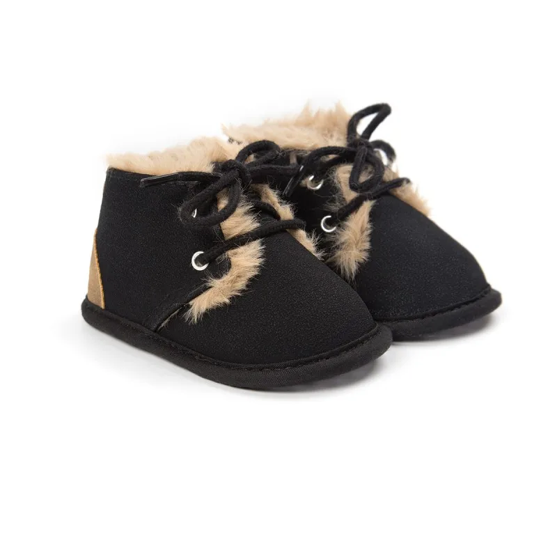 Новая Зимняя шерстяная хлопковая обувь детская обувь зимние сапоги Маленькие Сапоги Теплая Нескользящая детская обувь 0-18 месяцев