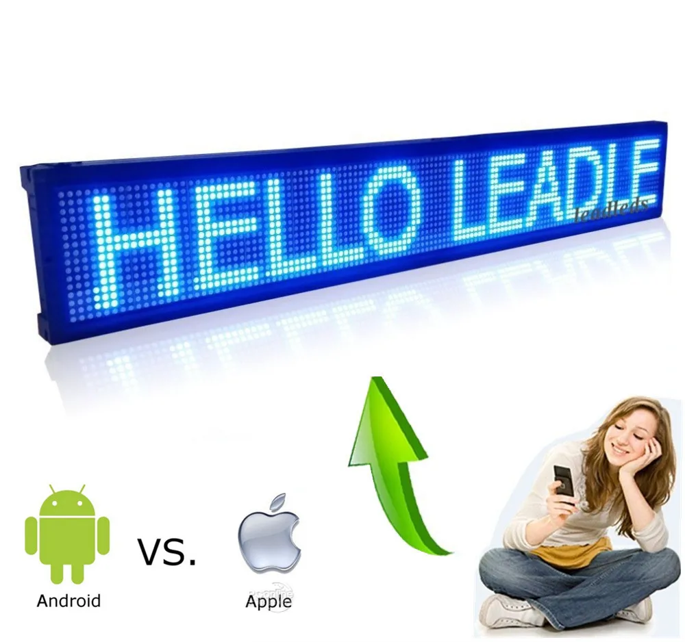 

101CM Blue ios And Android Wifi wireless Remote Programmable Advertising LED Display Board, Bright Red led sign for Busines