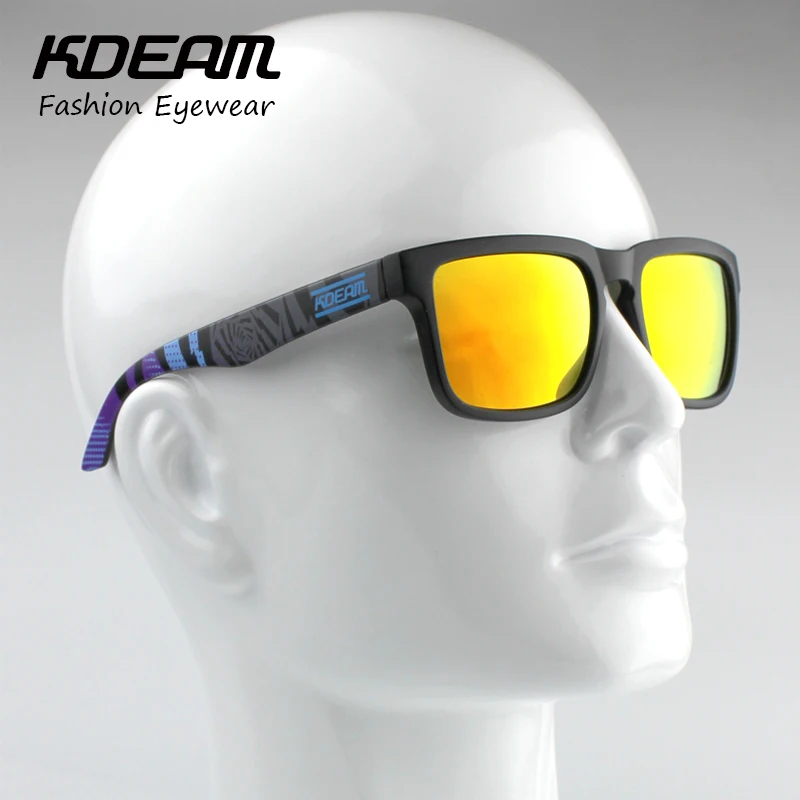 KDEAM 2016 модные мужские квадратные поляризованные солнцезащитные очки брендовые