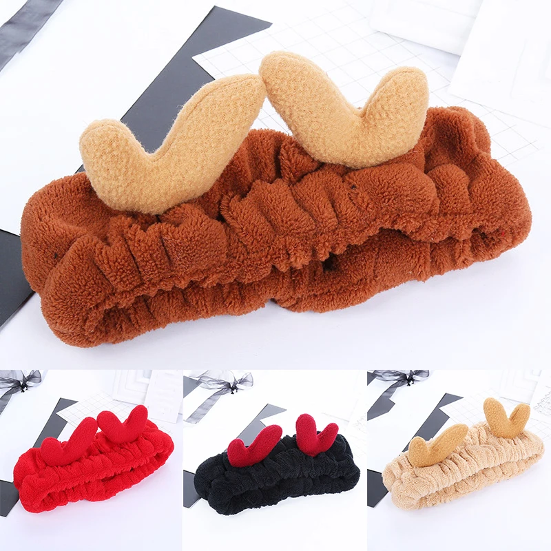 

LNRRABC Kawaii elastic hair band Christmas deer design soft elastic headband personality wash bandage hair accessories