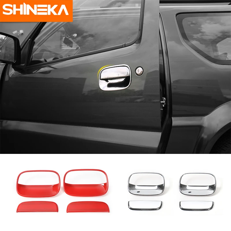 

SHINEKA Car Styling Exterior Door Handle Bowls Decorative Cover Trim Sticker for Suzuki Jimny 2007+ Car Accessories