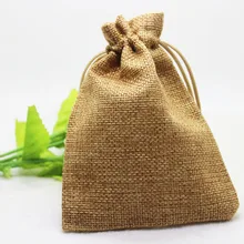 50 шт./лот 10*14 см, светло-коричневый цвет Джутовая сумка шнурком мешок подарков Ладан хранения белья сумка Jewelry Интимные аксессуары в упаковке bag