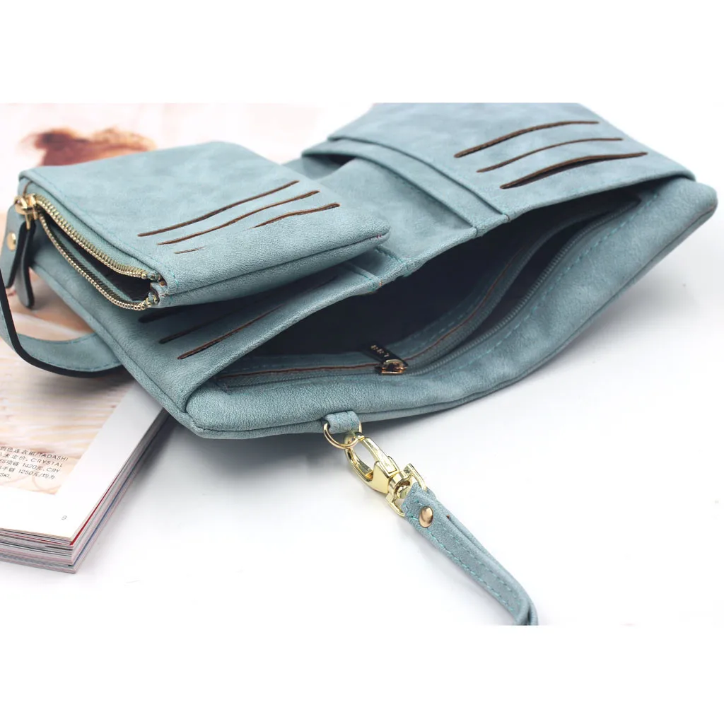 FashionTrendy Coin Purse Card LeatherWomen's Matte Wallet Short Small Fresh Student Wallet Cute Doka Women's Wallet Money Bag