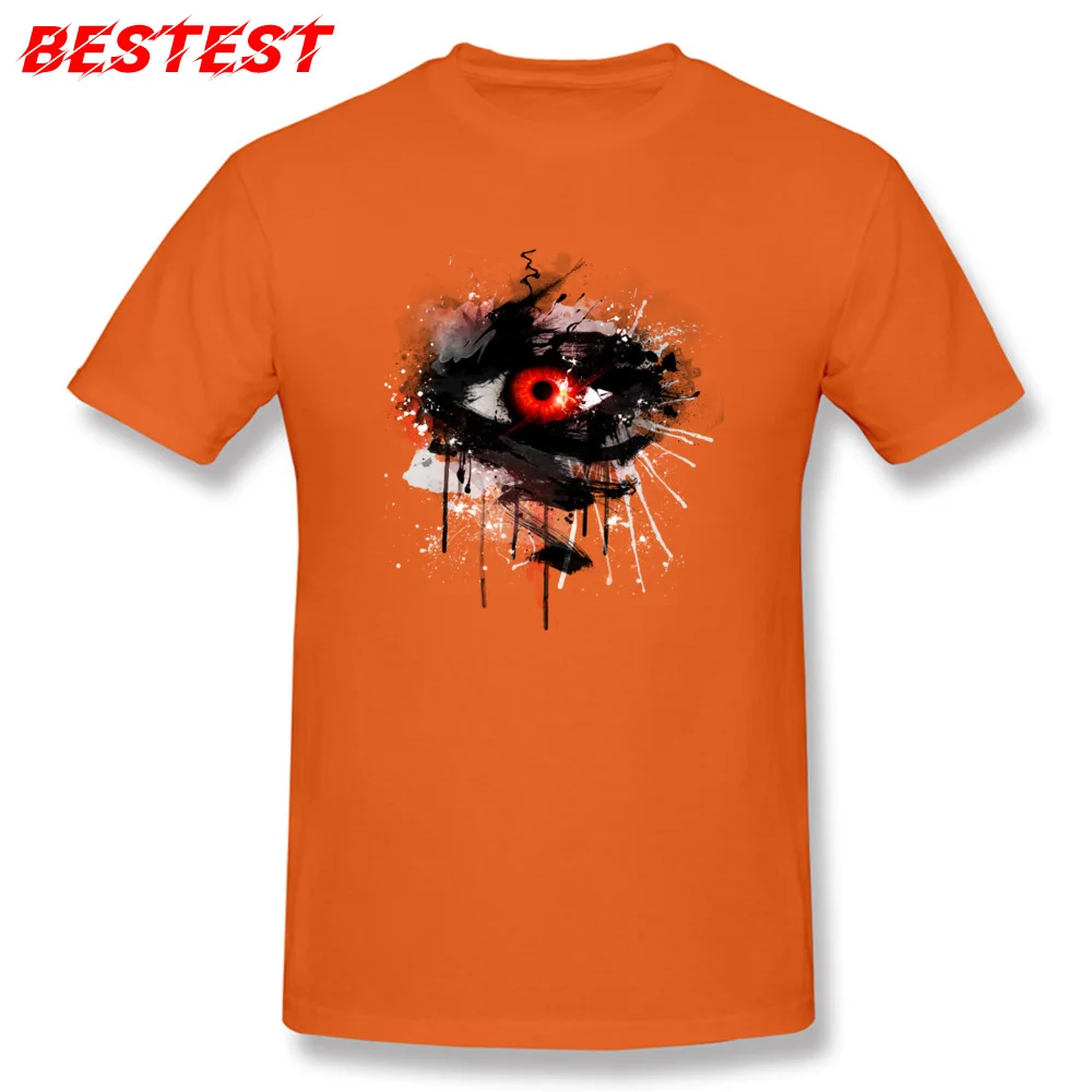 Behind Red Eyes 100% Cotton Fabric Men's Short Sleeve Tops T Shirt Casual Summer Fall T-Shirt On Sale Round Collar Tops Shirts Behind Red Eyes orange