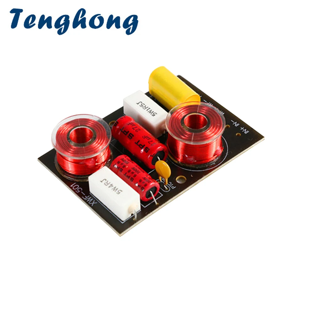 

Tenghong 2 Way Audio Speaker Crossover 4-8Ohm Treble Bass Speaker Frequency Divider Boards For 5-8 Inch Home Theater Loudspeaker