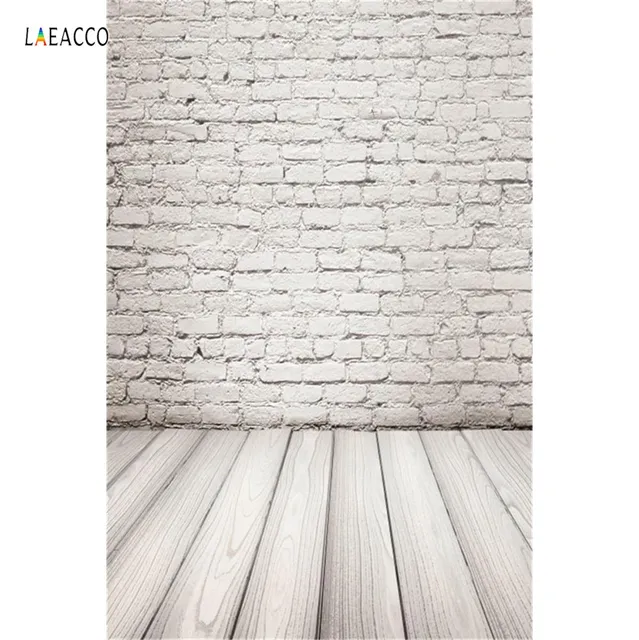 Gray Backgrounds Wooden Board Floor Brick Wall Baby Birthday Party Portrait Photography Backdrops for Photography Cakes Photos