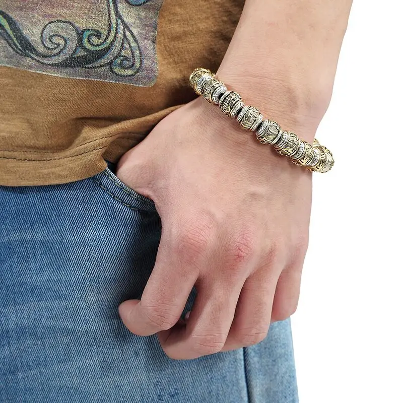 Traditional Buddhist Men’s Bracelet Women’s Six Words Mantra Bracelet OM MANI PADME HUM Amulet Bead Bracelet Hombres Pulseras