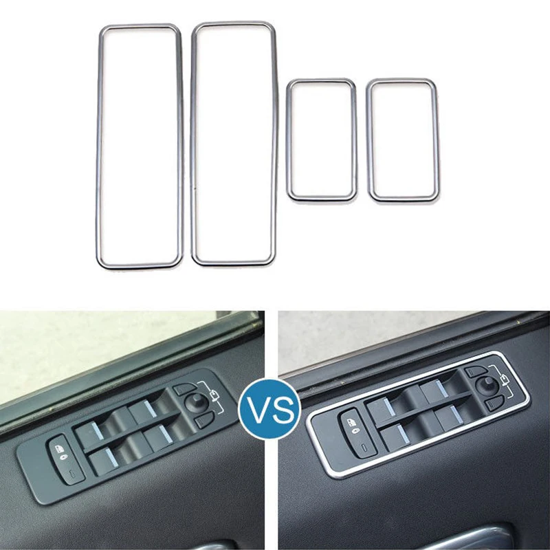 

For Land Rover Discovery Sport 2015-2018 Window Switch Cover ABS Plastic Adhesive Parts Kit Frame