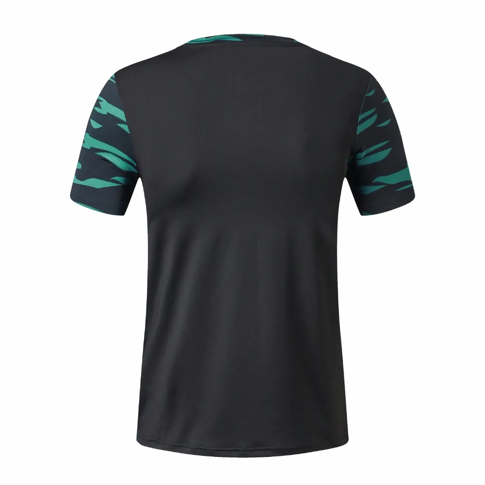 Брендовая мужская Спортивная футболка для бега, камуфляжная футболка с коротким рукавом для бега, Мужская быстросохнущая одежда, мужская спортивная одежда