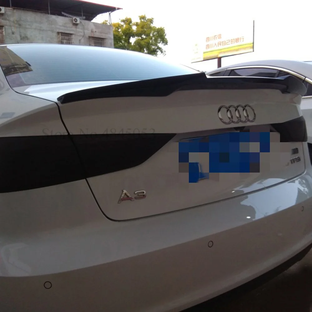 Для Audi A3 S3 Sedan 4 двери спойлер из углеродного волокна 2014 до 2018 АБС пластик