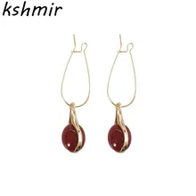 South Korea female joker contracted temperament pearl long eardrop ins female fashion accessories earrings earrings south korea
