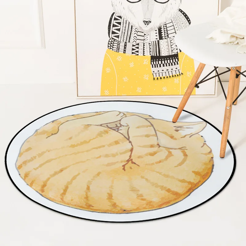 Zeegle Cat Painting Soft Round Carpet For Kids Room Area Rug For Living Room Anti-slip Baby Crawling Mats Table Chair Floor Mats Zeegle Cat Painting Soft Round Carpet For Kids Room Area Rug For Living Room Anti-slip Baby Crawling Mats Table Chair Floor Mats