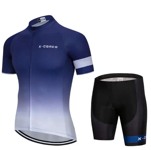 X-CQREG Горячая 12D гелевая велосипедная одежда для мужчин комплект велосипедная Одежда дышащая анти-УФ велосипедная одежда/короткий рукав Велоспорт Джерси Наборы - Цвет: 19