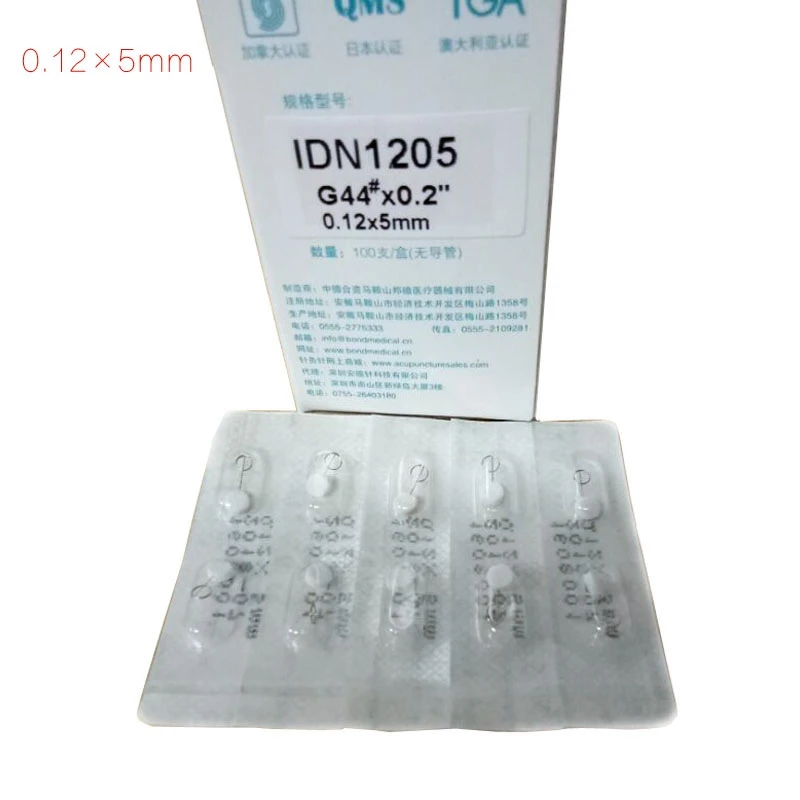 Выберите 0,12*5 мм 0,14*7 мм 0,16*5 мм GMP Управление по санитарному надзору за качеством пищевых продуктов и медикаментов, массажные релаксирующие Иглоукалывание иглы одноразовые внутрикожных иглы 100 шт./кор - Цвет: 012x5mm
