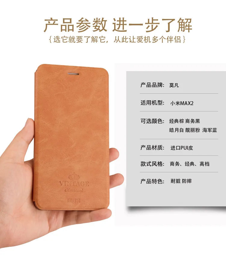 Чехол для Xiaomi mi max 2 кожаный чехол книжка с подставкой бумажник из искусственной