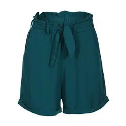 Новый Для женщин Лидер продаж элегантные модные летние Повседневное свободные шорты Лук пляж Высокая Талия Shortpants дамы сплошной цвет