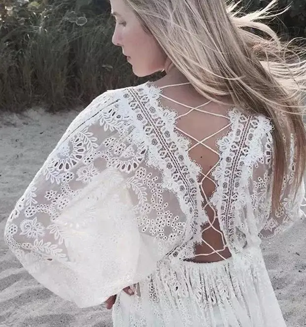 Withered 2018summer font b dress b font women font b vintage b font lace embroidery white