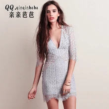 Fashion Striped Women Dress 2017 Sexy Backless Scoop V-Neck Mini Summer Dress Shiny Sequined Short Casual Party Dresses Ukraine
