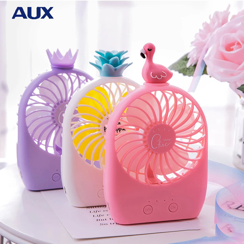 Portable Rechargeable 5V Summer Cool Fan Mini USB Battery Cute Cartoon