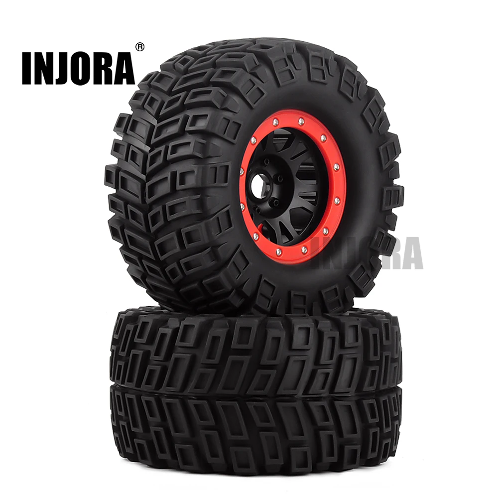 

INJORA 2pcs 165MM RC Car Rubber Tires & Plastic Rim Wheel Set 17MM Hex for 1:8 RC Monster Car Traxxas HPI LOSI HSP