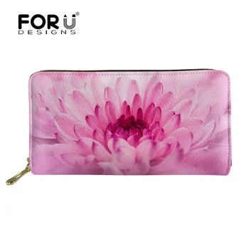 

FORUDESIGNS Leather Long Women Wallet Fashion Girls Floral Print Purse for Ladies Money Bag Credit Card Holders Clutch Carteras