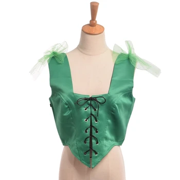 

Medieval Corset Vintage Women Renaissance Pirate Wench Reversible Lace Up Bodice Tops