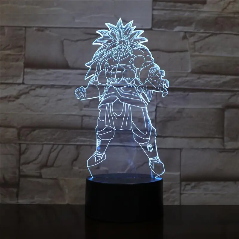 Фигурка "Dragon Ball" атмосферная настольная лампа Lampara Супер Saiyan Goku Usb 3d светодиодный ночник прикроватный сенсорный Сенсор освещение лампа - Испускаемый цвет: 9