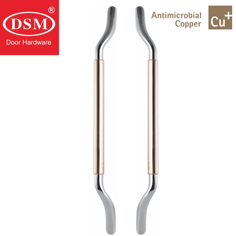 

Antimicrobial Copper Cu+ Entrance Door Handle PA-349-32*770mm Architecture Pull Handles For Glass/Wooden/Frame Doors