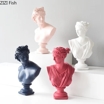 

Imitation Plaster Character Statue Resin Material Desktop Decoration Crafts Modern Style Home Decoration Small Ornaments