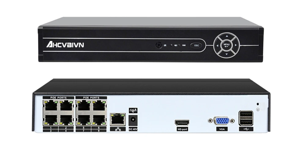 AHCVBIVN 4/8CH 5 MP POE NVR System H.264 H.265 Security IP Camera Video Surveillance P2P 5MP Network Video Recorder HDMI VGA