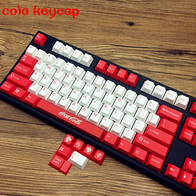 

Cola Keycap 5-surfaces Dye Sub Keycaps Cherry Profile PBT Cherry Height dye sub pbt