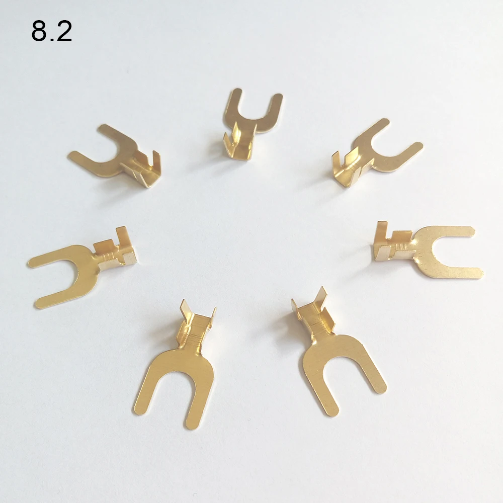 100pcs/lot 8.2mm furcation Terminal Wire Naked Connector For 2.5-4mm2 Wire, Y type terminal harpoon type photo