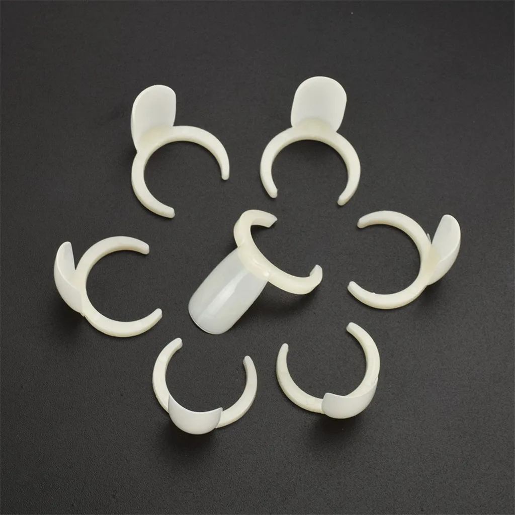 100Pcs Natural Color Display Ring for False Nail Art Polish UV Gel Tips Tool  Nail Art Color Pops Display Card