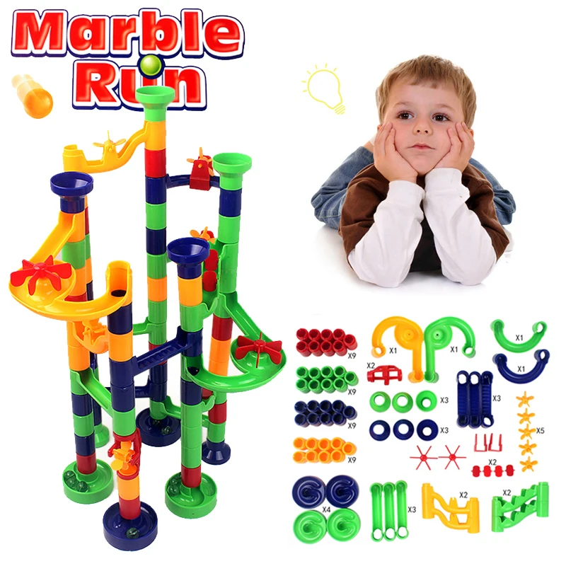 

Finger Rock Construction Marble Run Board Games Toys DIY Building Blocks Track Race Maze Balls Toys Christmas Gifts For Children