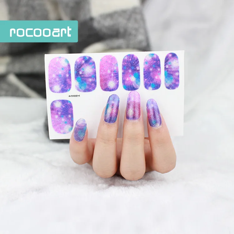 13 видов стилей наклейки для маникюра, дизайна ногтей, галактика, крутые, загадочные, 3D наклейки, авто клей, наклейки для дизайна ногтей, фиолетовые, галактика, блестящие наклейки - Цвет: YS004
