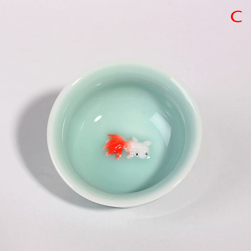 1 шт., китайская чайная чашка, фарфоровая чашка с рыбками, набор чайная посуда, керамический чайный набор кунг-фу, керамическая чашка, китайский подарок